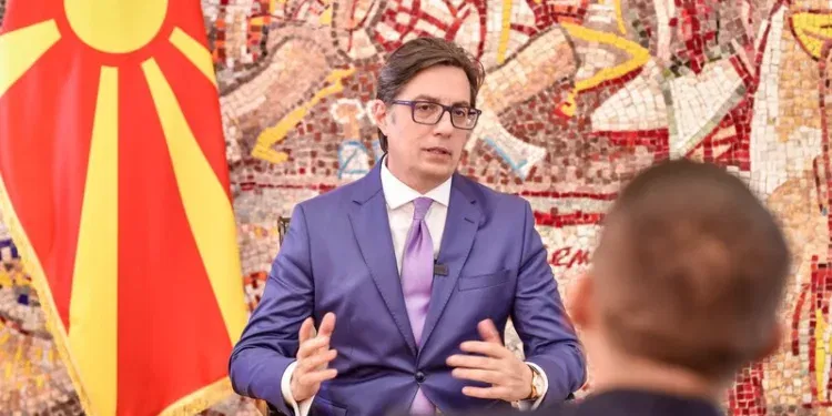 Интервју на претседателот Пендаровски за Фронтлајн и Цивил Медиа. Фото: Ангел Ангеловски
