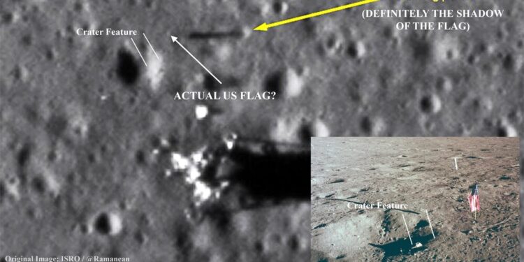 ISRO објави дека орбитерот Chandrayaan-2 го фотографирал местото на слетување на Apollo 11. Фото извор: India Today